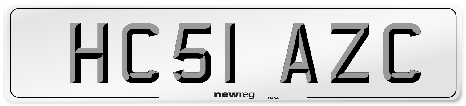 HC51 AZC Number Plate from New Reg